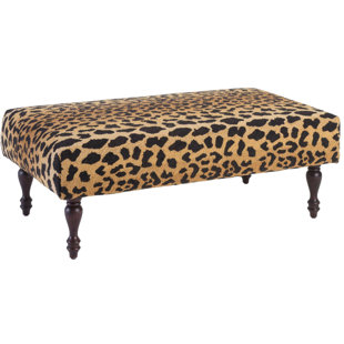 ANNIE SELKE HOME Leopard Upholstered Ottoman
