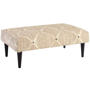 ANNIE SELKE HOME Kali 47" Wide Rectangle Geometric Cocktail Ottoman