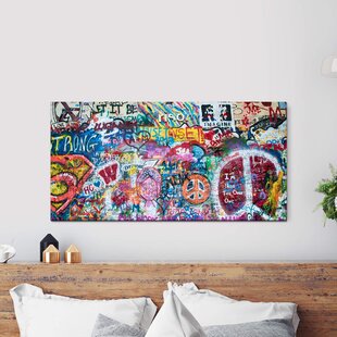 EAST URBAN HOME Buntes Leinwandbild "John Lennon Wall in Prague"