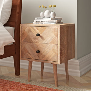 ISABELLINE Rudden 2 Drawer Bedside Table