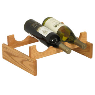 SYMPLE STUFF Geis 3 Bottle Solid Wood Tabletop Wine Bottle Rack