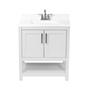 AMLUXX Tufino 31'' Single Bathroom Vanity with Solid Surface Top