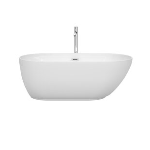 WYNDHAM COLLECTION Melissa 60" x 29" Freestanding Soaking Acrylic Bathtub with Faucet