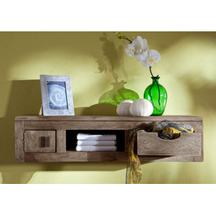 MASSIVMOEBEL24 Nature Sheesham Solid Wood Floating Shelf