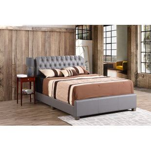 GLORY FURNITURE Marilla Vegan Leather Sleigh Bed