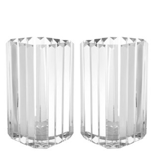 OROA 8'' H Glass Tabletop Hurricane (Set of 2)