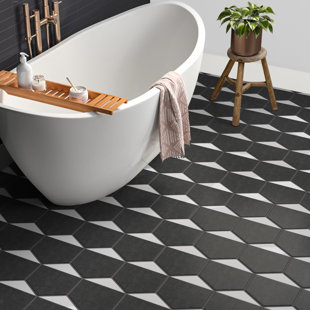 MEROLA TILE Peak Hex 9" x 10" Porcelain Field Wall and Floor Tile