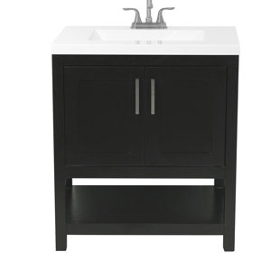 AMLUXX Tufino 31'' Single Bathroom Vanity with Solid Surface Top