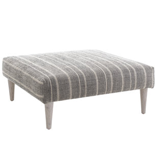 ANNIE SELKE HOME Samson 40" Wide Square Striped Cocktail Ottoman
