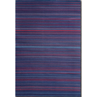 MAD MATS Striped Purple Indoor/Outdoor Area Rug - Reversible, UV Resistant, 100% Recycled Material