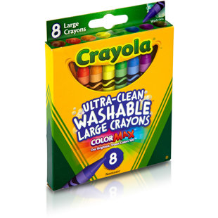 CRAYOLA LLC Large Washable Crayons (8/Box)