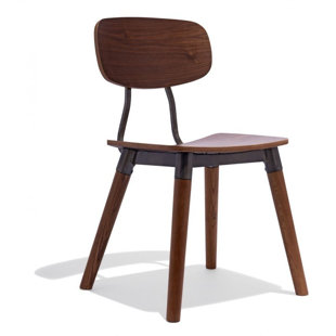 CASA INTERIOR SPACE Solid Wood Slat Back Side Chair in Walnut (Set of 4)