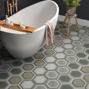 MEROLA TILE Traffic Hex 9" x 10" Porcelain Patterned Wall & Floor Tile