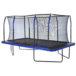 Machrus Upper Bounce 8' X 14' Gymnastics Style, Rectangular Trampoline Set - Blue/Black