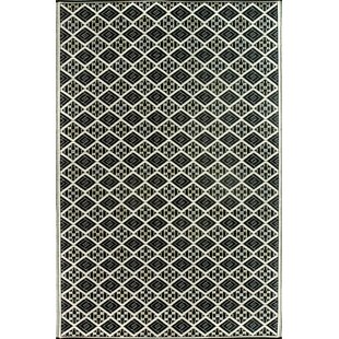 MAD MATS Scotch Geometric Polypropylene Black Indoor/Outdoor Area Rug