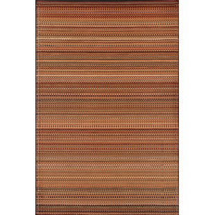 MAD MATS Striped Mixed Earth Tone Indoor/Outdoor Area Rug - Reversible, UV Resistant, 100% Recycled Material