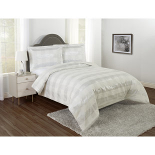 BECO HOME Jacks Sateen Box Stitch Striped Comforter Set