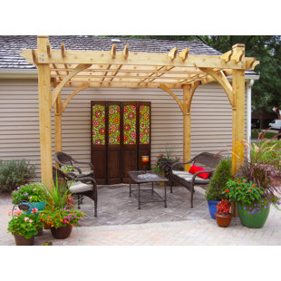 OUTDOOR LIVING TODAY 10 ft. W x 10 ft. D Cedar Wood Pergolas 4 Post