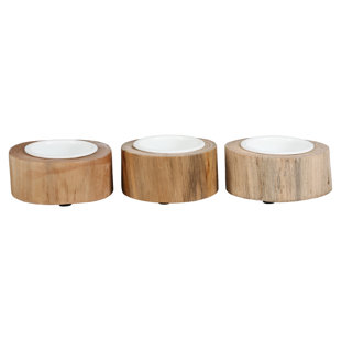 BIA KITCHEN & HOME BIA Cordon Bleu 3.25" Wood Votives (Set of 3)