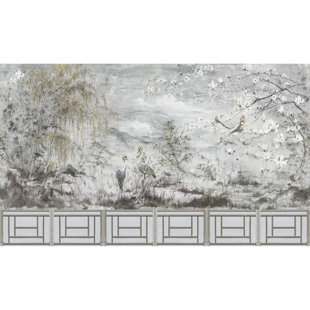 NICOLETTE MAYER Blossom Chinoiserie 10' L x 204" W Metallic Wall Mural