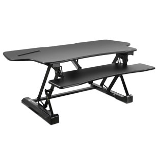 Mount-It! Height Adjustable Electric Standing Desk Converter, 48 in. Wide Sit Stand Desk w/ USB Port
