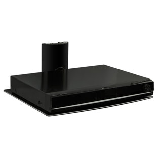 Mount-It! Black Tempered Glass TV Shelf | Single Floating Component Shelf | 22 Lbs. Weight Capacity