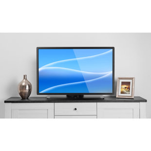 Mount-It TV Turntable Stand | Rotating Swivel TV Base 32" - 50" TVs | 29 mm Thick Wood | Black