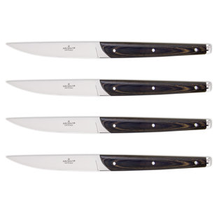 ARGENT ORFEVRES™ Argent Orfèvres Clevedon Pakkawood - 4 Piece Steak Knife Set, Forged, Triple Rivets