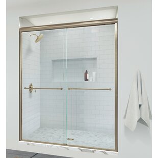 BASCO Infinity 54.5" W x 70" H Semi-Frameless Shower Door