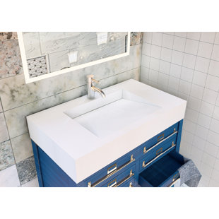 CASTELLOUSA Audrey 36'' Solid Surface Single Bathroom Vanity Top with Sink