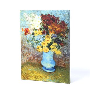 VAULT W ARTWORK Flowers in Blue Vase by Vincent Van Gogh Painting on Canvas