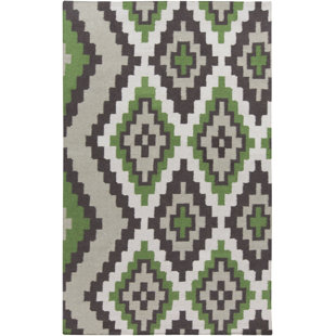BETH LACEFIELD FOR SURYA Alameda Southwestern Handwoven Wool Black/Green/Gray Area Rug