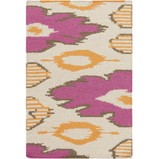 BETH LACEFIELD FOR SURYA Alameda Ikat Handwoven Wool Pink/Tan Area Rug