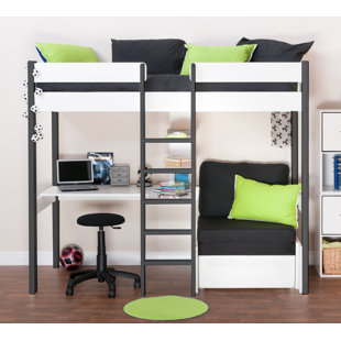 STOMPA Nero European Single High Sleeper Bed with Shelves and Desk