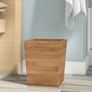 EBERN DESIGNS Sarujan Solid Wood Open Waste Basket - 2.5 Gallons