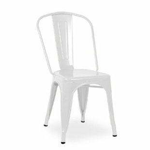 WILLISTON FORGE Marie Metal Slat Back Stacking Side Chair