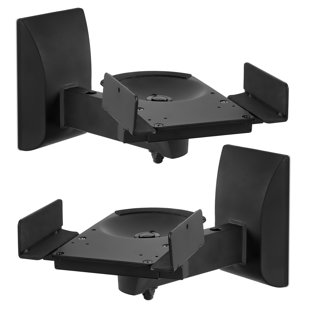Mount-It! Speaker Wall Mounts, Pair of Universal Side Clamping Bookshelf Speaker Mounting Brackets (Set of 2)
