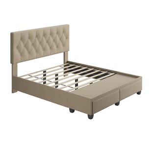 BOYD SLEEP Salerno Linen Upholstered Tufted Platform Storage Bed Frame