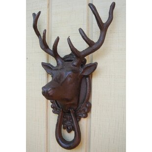 TREASURE GURUS Cast Iron Deer Head Door Knocker