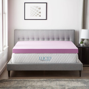 LUCID COMFORT COLLECTION 4'' Memory Foam Mattress Topper