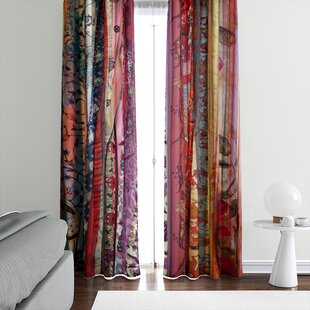 FOLK N FUNKY Polyester Semi Sheer Curtain Pair (Set of 2)