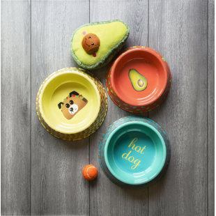 TARHONG Fun Food Taco Dog Pet Bowl (Set of 2)