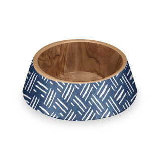 TARHONG Indigo Oasis Anti-Skid Pet Bowl (Set of 2)