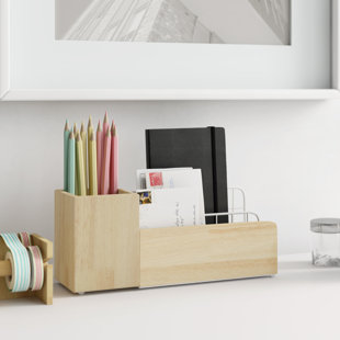 DOTTED LINE™ Gino Wood/Metal Desk Organizer Set