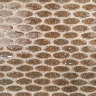 MEDICI & CO. Calypso 12" x 12" Terra Cotta/Glass Oval Mosaic Wall Tile