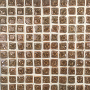 MEDICI & CO. Calypso 12" x 12" Terra Cotta/Glass Grid Mosaic Wall Tile