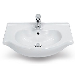 CeraStyle By Nameeks Nil 16.8'' Glossy White Ceramic Rectangular Bathroom Sink with Overflow