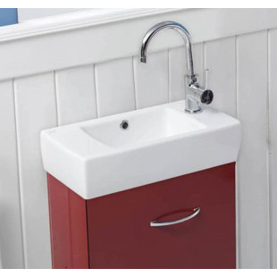 CeraStyle By Nameeks City 9.8'' Glossy White Ceramic Rectangular Vessel Bathroom Sink with Overflow