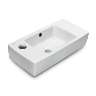CeraStyle By Nameeks City 9.8'' Glossy White Ceramic Rectangular Bathroom Sink with Overflow