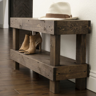 DEL HUTSON DESIGNS Luxe Wood Shoe Storage Bench